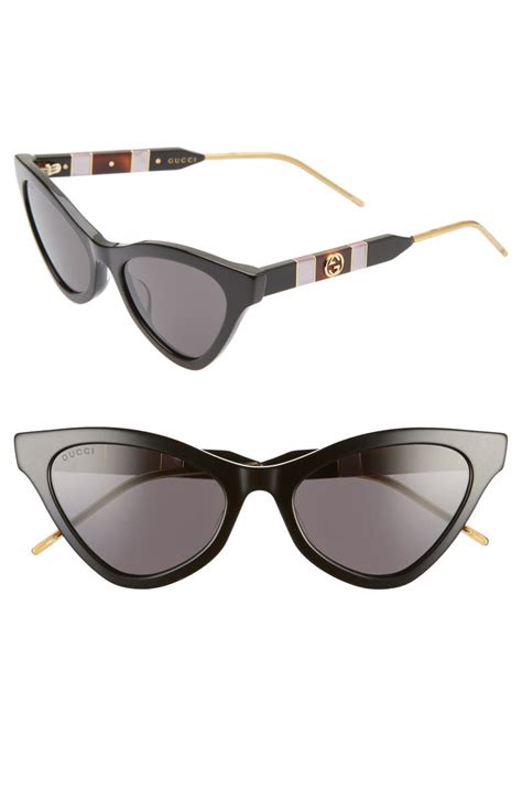 gucci tortoise shell sunglasses with red stripe|55mm cat eye sunglasses gucci.